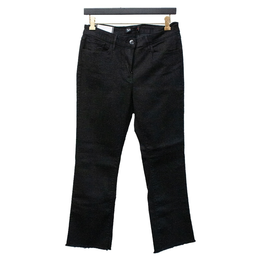 3x1 W25 CROP BOOT W/ RAW HEM JEAN, BLACK